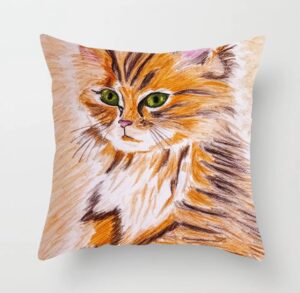 Ginger Tabby Cat Cushion Pillow