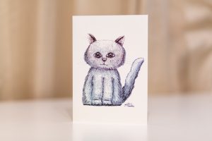 Biro Cat Birthday Greeting Card