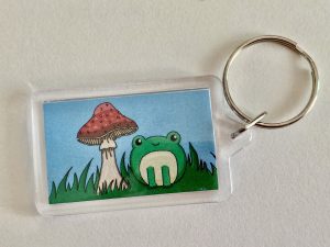 Frog and Toadstool Keyring