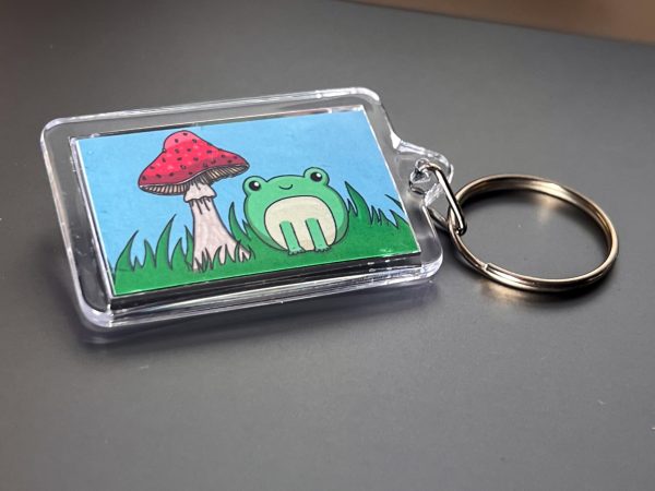 Frog and Toadstool Keyring