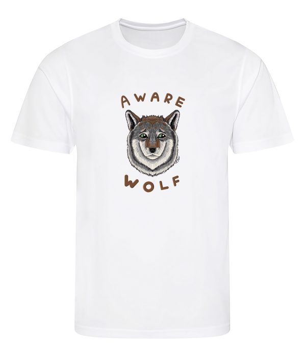 t-shirt with aware wolf pun illustration