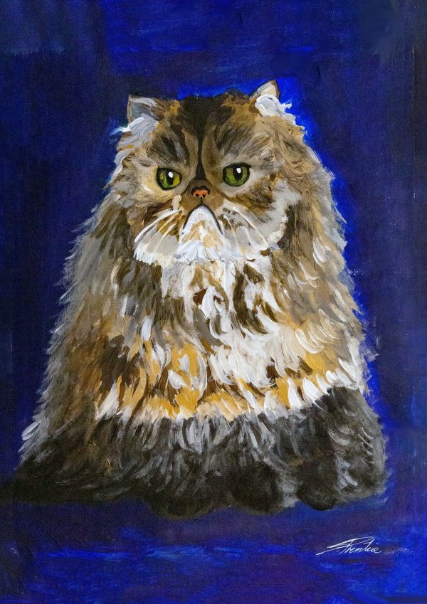 Grumpy Persian Cat A4 Print