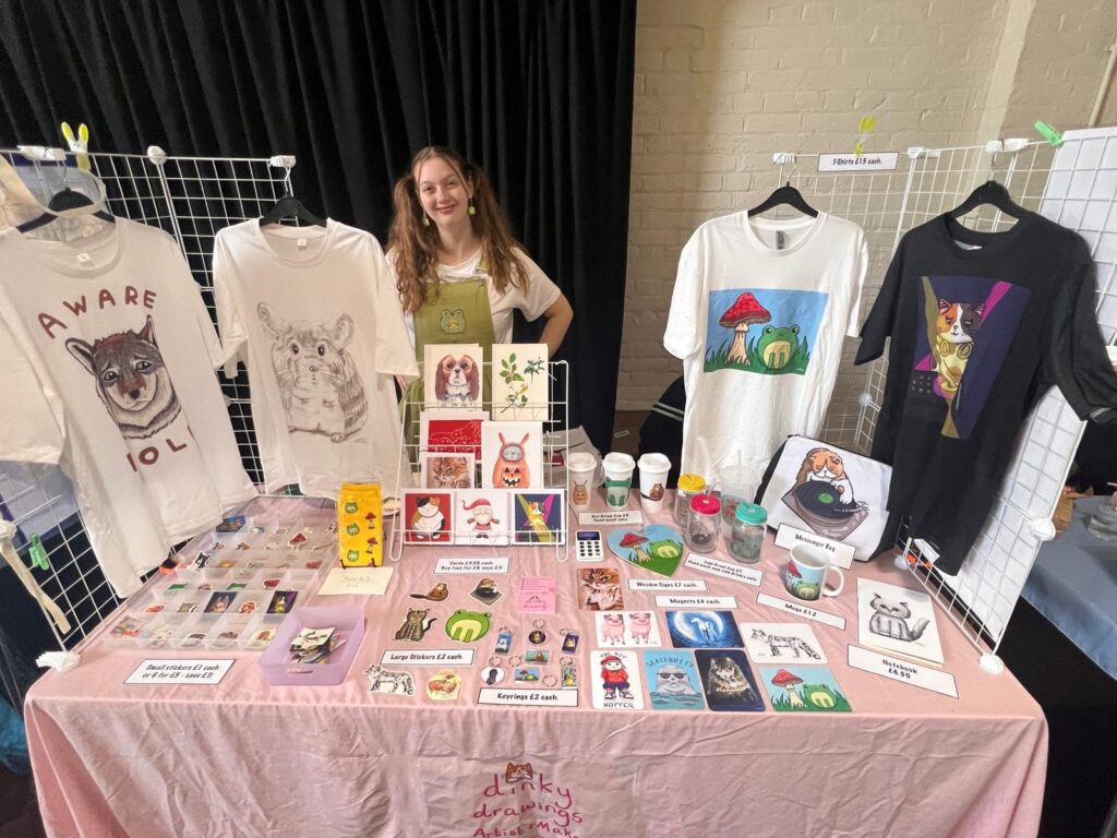 A photo of the Dinky Drawings Stall.