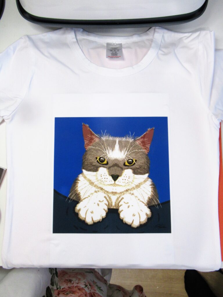 sublimation image transferred onto t-shirt